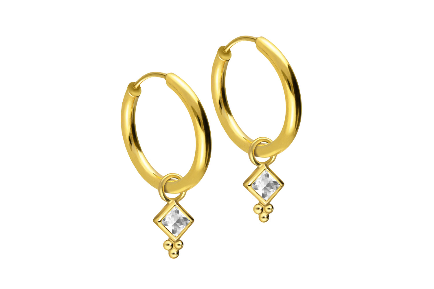 Piercingline DE Chirurgenstahl Ohrclicker Creolen KRISTALLQUADRAT + KUGELN 6bf824a25b295b4b33340e0c5ea6aef0